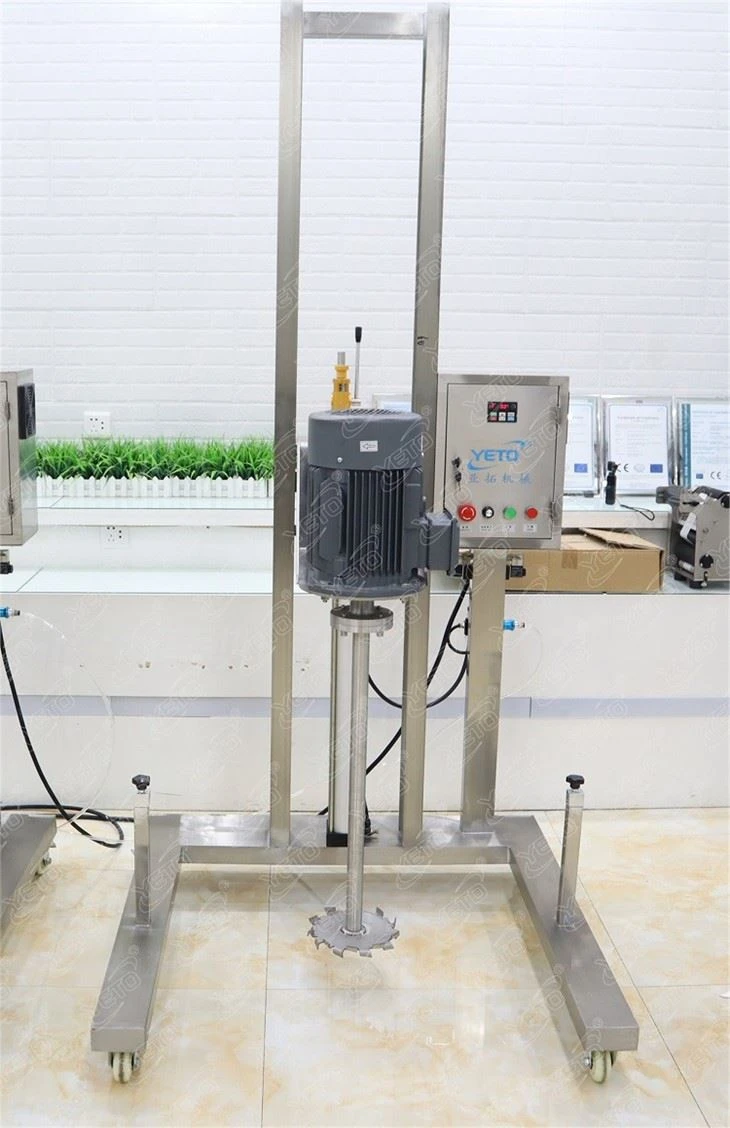7.5kw Stainless Steel 316L Movable Electric Lifting Homogenizer with Disperser for BB Cream